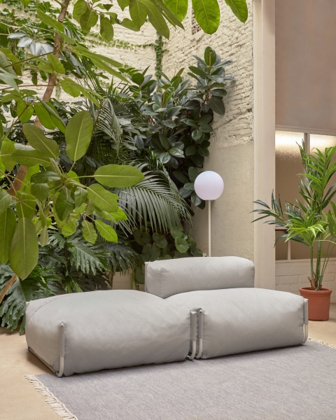 Square пуф квадратный  101 x 101 см, светло-серый, белый алюминий, для садового модульного дивана от интернет-магазина IDODOM.RU