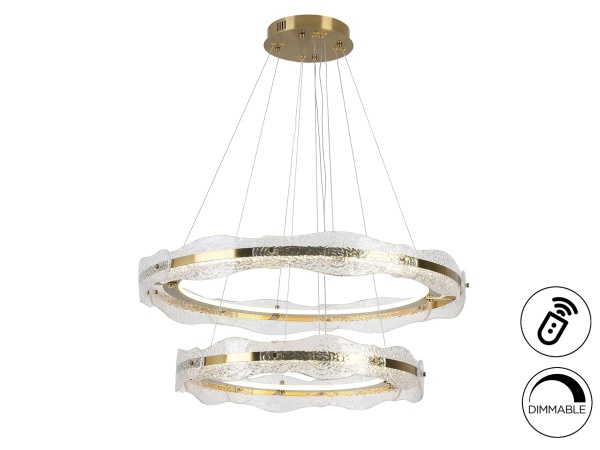 Люстра Lira 2 кольца золотая DIM от интернет-магазина IDODOM.RU