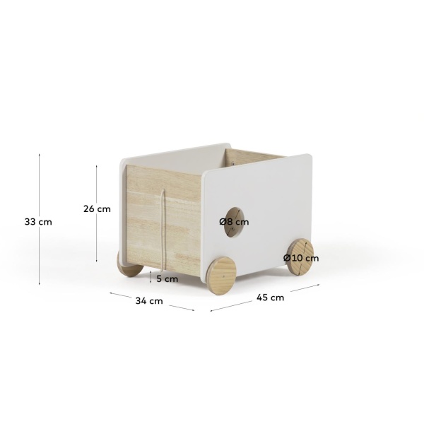 Тележка для хранения Bianina из массива натуральной сосны FSC и белого МДФ от интернет-магазина IDODOM.RU