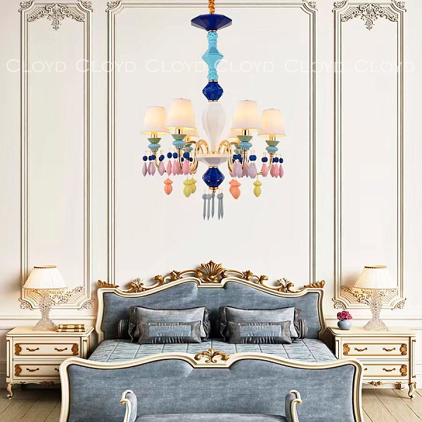 Люстра Cloyd LOTTIE-A C6 / Ø56 см- цветная керамика - золото (арт.11043) от интернет-магазина IDODOM.RU