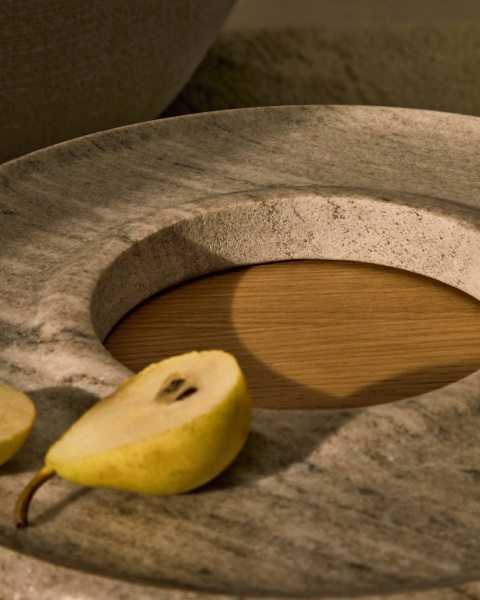 Поднос из бежевого мрамора Morel от интернет-магазина IDODOM.RU