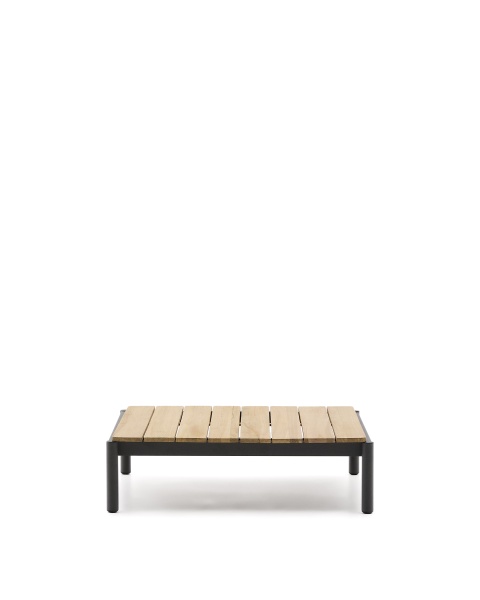 Журнальный столик Sorells из серого алюминия и тикового дерева 89 x 91 см от интернет-магазина IDODOM.RU