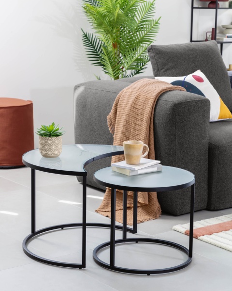 Набор из 2 приставных столиков Bast Ø 65 cm / Ø 47 cm от интернет-магазина IDODOM.RU