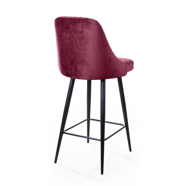 Стул барный William, бархат красный 16/ черный конус от интернет-магазина IDODOM.RU