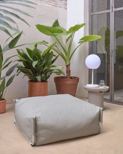 Square пуф квадратный  101 x 101 см, светло-серый, белый алюминий, для садового модульного дивана от интернет-магазина IDODOM.RU