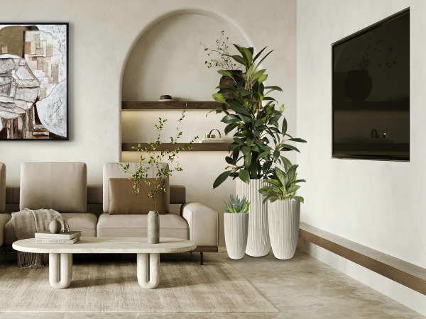 Набор из 3-х кашпо Terras II бежевый от интернет-магазина IDODOM.RU