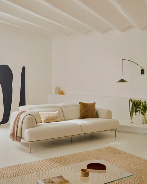 Диван Aurum 3-местный цвета экрю с откидным подголовником 234  см от интернет-магазина IDODOM.RU