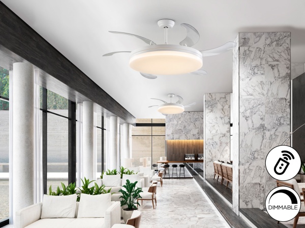 Vento Вентилятор потолочный со светодиодом белый D80/150 DIM от интернет-магазина IDODOM.RU