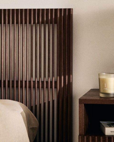 Изголовье для кровати Beyla 160 см из ясеня с отделкой под орех от интернет-магазина IDODOM.RU