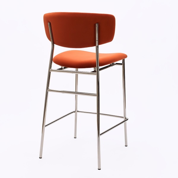 Стул полубарный Deimos, микровелюр кирпичный, опоры хром от интернет-магазина IDODOM.RU