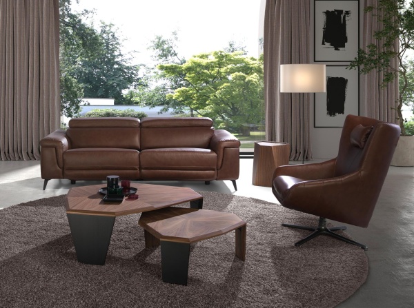 Диван 3-х местный 5319-3P-M1595 /6117 с реклайнером коричневый от интернет-магазина IDODOM.RU