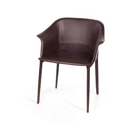 Стул  с подлокотниками GIO, кожа коричневый от интернет-магазина IDODOM.RU