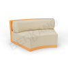 Диван полукруглый Fame с подушкой Orange, Bone Brown