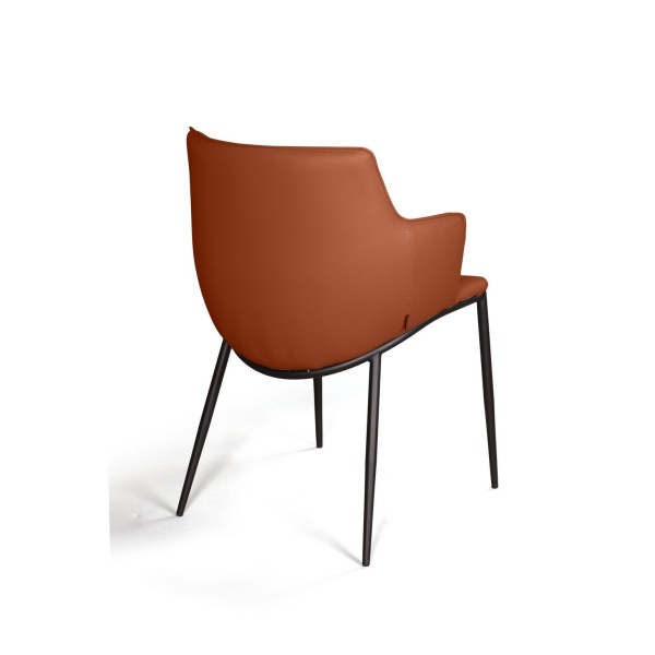 Стул с подлокотниками Sofia, экокожа soft-touch, терракот от интернет-магазина IDODOM.RU