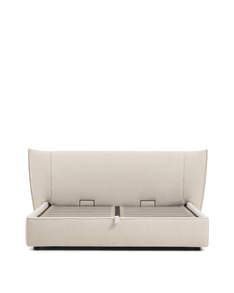 Кровать Arvian бежевого цвета из шенилла с ящиком для хранения 180 х 200 см от интернет-магазина IDODOM.RU