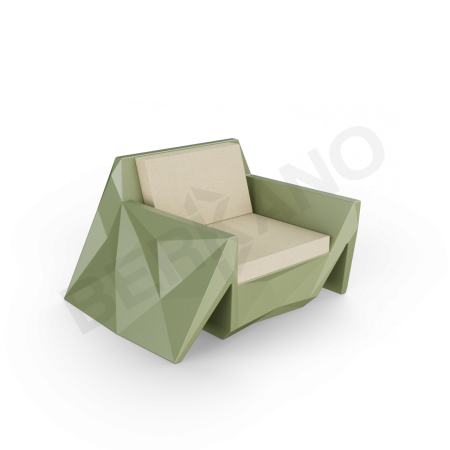 Кресло Quaro с подушками Olive green, Bone Brown