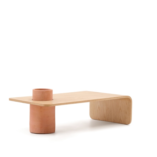 Журнальный столик Olaria терракотовый с дубовым шпоном натуральной отделки 110 x 60 от интернет-магазина IDODOM.RU