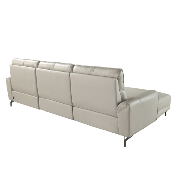 5-местный диван с левым шезлонгом 6220 из серой кожи от интернет-магазина IDODOM.RU