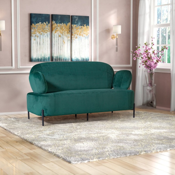 Диван Dandy двухместный, бархат зеленый 19 от интернет-магазина IDODOM.RU