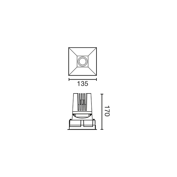 Deep 90 Потолочный светильник квадратный черный 60° 2700K CRI95 HONEYCOMB от интернет-магазина IDODOM.RU