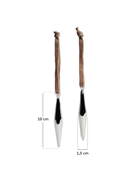 Набор из 2 подвесных украшений Isven из серебристого переработанного стекла, 10 см от интернет-магазина IDODOM.RU