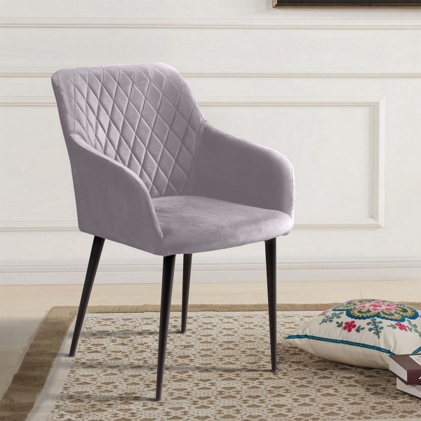 Стул с подлокотниками Robert, бархат светло-серый 26 от интернет-магазина IDODOM.RU