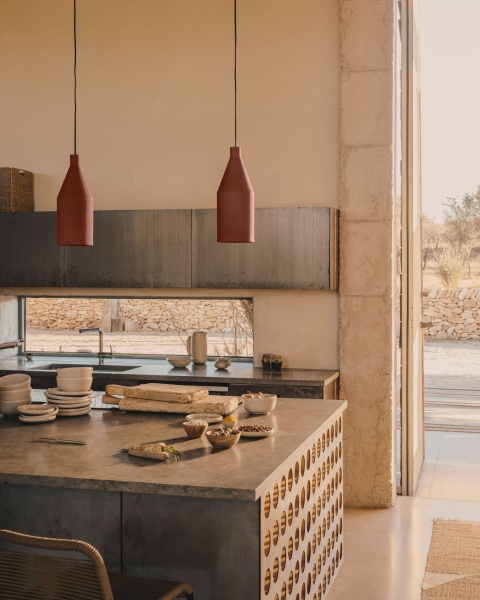 Peralta Подвесной светильник из металла с терракотовой окраской Ø 15 см от интернет-магазина IDODOM.RU