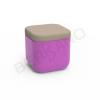 Пуф Grace фиолетового цвета, аксессуар молочного цвета