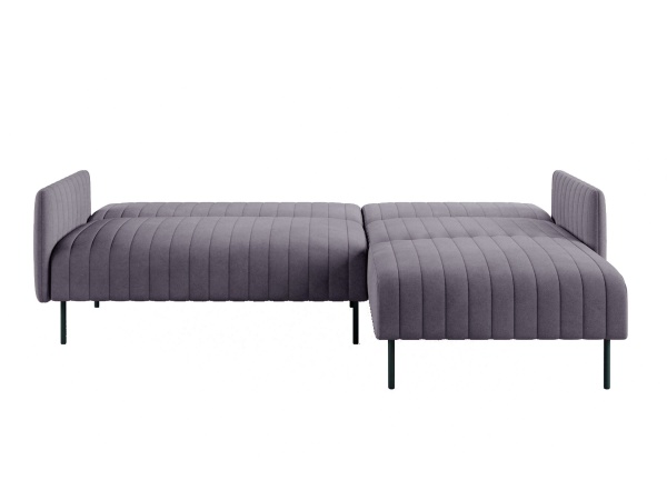 Baccara диван-кровать с шезлонгом, с подлокотниками, бархат серый 27 от интернет-магазина IDODOM.RU