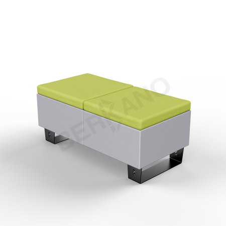 Скамейка Brick 120 Concrete Gray, Green