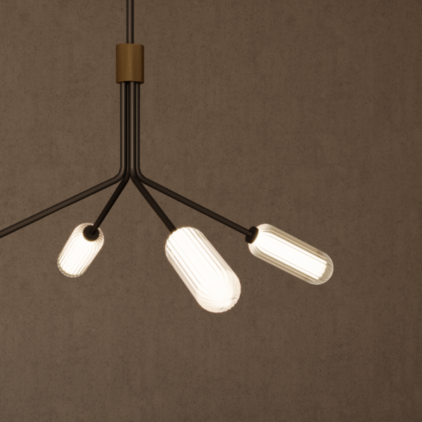 Люстра Lari 4L темно-коричневая кожа от интернет-магазина IDODOM.RU