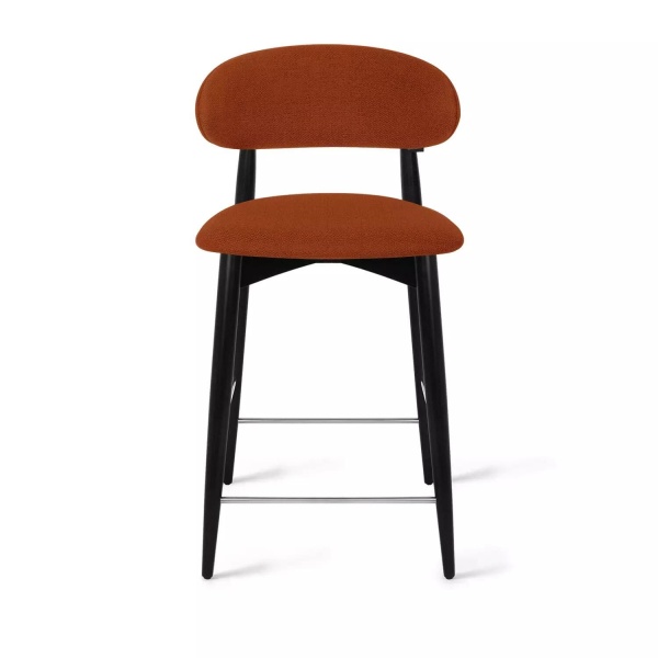 Стул полубарный Paolo, бук натуральный (эмаль черная), рогожка, красный от интернет-магазина IDODOM.RU