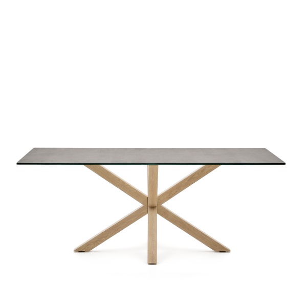 Arya Стол обеденный 200x100 древесный с керамической столешницей Iron Moss от интернет-магазина IDODOM.RU