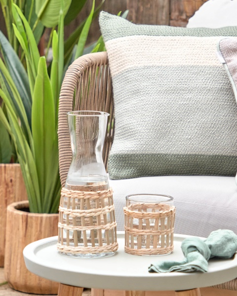 3-местный диван Catalina из бежевой веревки и массива акации от интернет-магазина IDODOM.RU