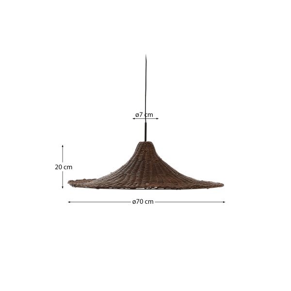 Bladia Абажур из ротанга с коричневой отделкой Ø70 см от интернет-магазина IDODOM.RU