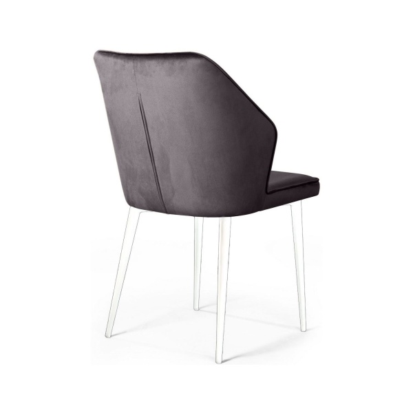 Стул Berg, бархат  светло-серый 26 / белый конус от интернет-магазина IDODOM.RU