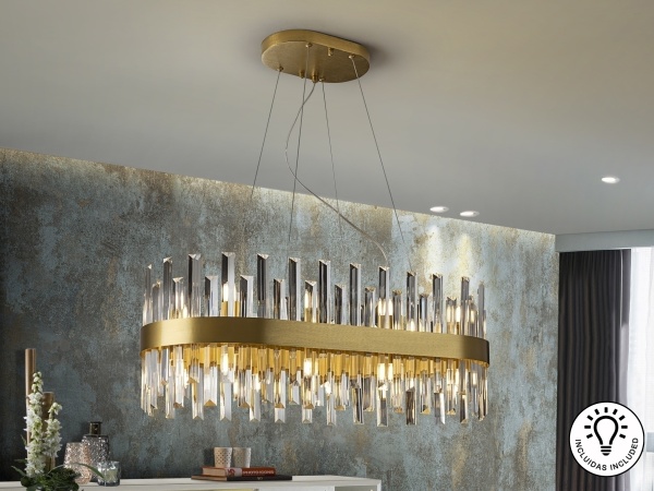 Люстра овальная Grace 20L золотая от интернет-магазина IDODOM.RU