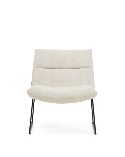 Кресло Asen из бежевого шенилла с черными стальными ножками от интернет-магазина IDODOM.RU