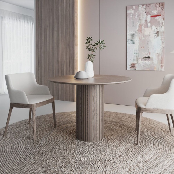 Стол круглый Denver 100, шпон / опора дерево от интернет-магазина IDODOM.RU