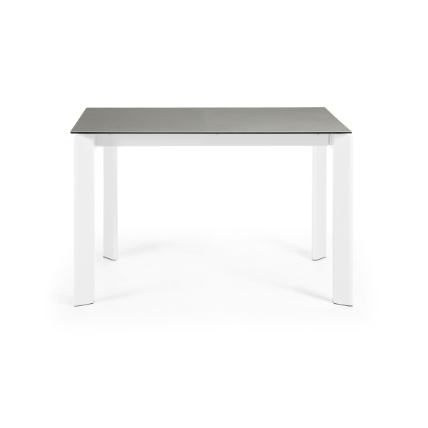 Стол Atta 120 (180)x80 керамика Hydra Lead ножки белые от интернет-магазина IDODOM.RU