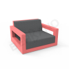 Кресло Quarter lounge с подушками Chili Red, Dark grey