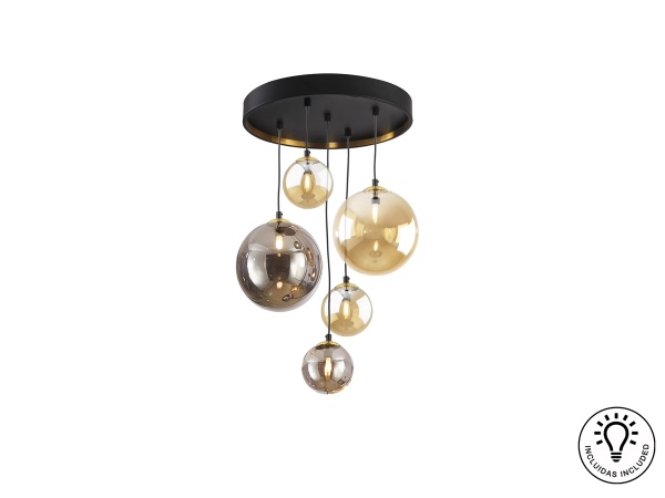 Люстра Dark 5L черный / латунь от интернет-магазина IDODOM.RU