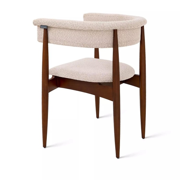 Полукресло Ludvig, бук натуральный, лак коричневый, ткань, серый от интернет-магазина IDODOM.RU