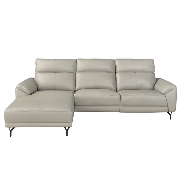 5-местный диван с левым шезлонгом 6220 из серой кожи от интернет-магазина IDODOM.RU