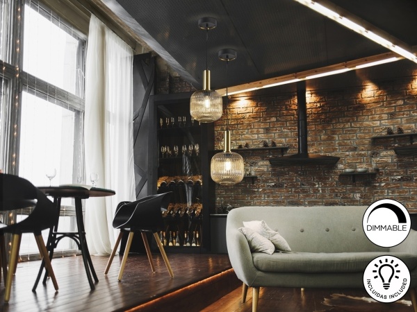 Подвесной светильник Norma 1L янтарный от интернет-магазина IDODOM.RU