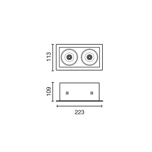 NANO COLIN-2  встраиваемый светильник с ЧЕРНОЙ РАМКОЙ LED 14 - 24W 2700K 56 от интернет-магазина IDODOM.RU