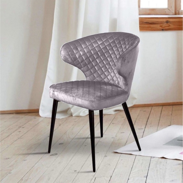 Стул Richard ромб, бархат светло-серый 26 от интернет-магазина IDODOM.RU