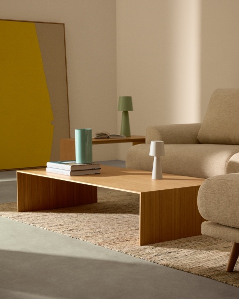 Litto Журнальный столик из шпона дуба натурального цвета 140 x 70 см от интернет-магазина IDODOM.RU