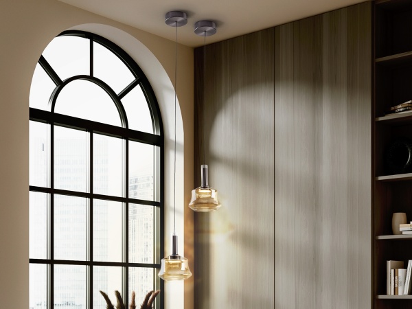 Подвесной светильник Scarlet 1L янтарный от интернет-магазина IDODOM.RU