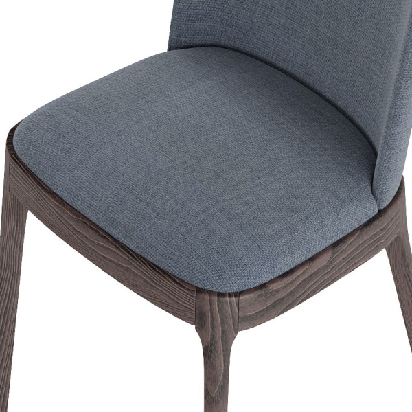 Стул Magda без стежек, массив бук, рогожка синий от интернет-магазина IDODOM.RU